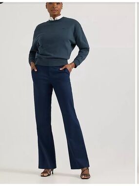 Women's Navy Straight leg -with a bit of flare Pants- Navy blue